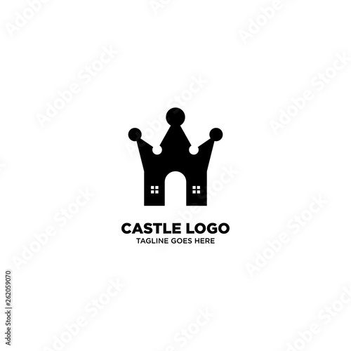 Castle logo template, vector illustration - Vector