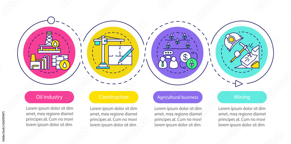 Industries vector infographic template Industries vector infographic template