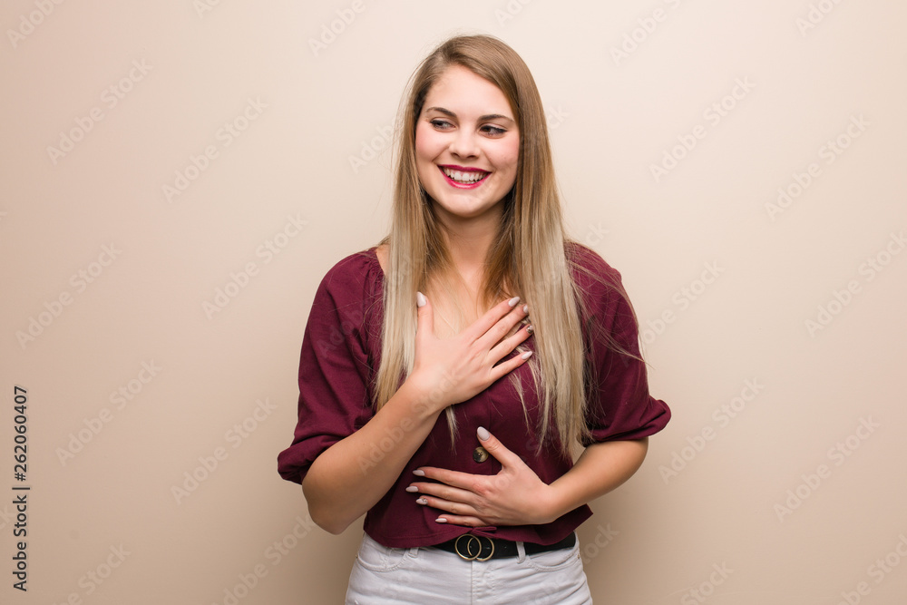 Obraz premium Young russian woman laughing and having fun