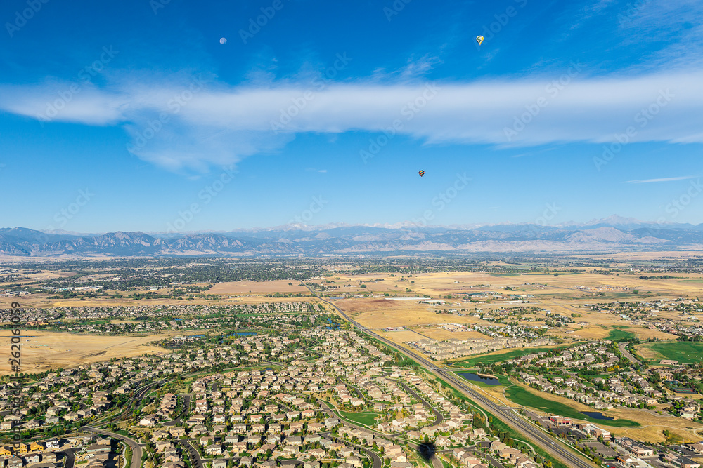 hot air balloons with sky view vista