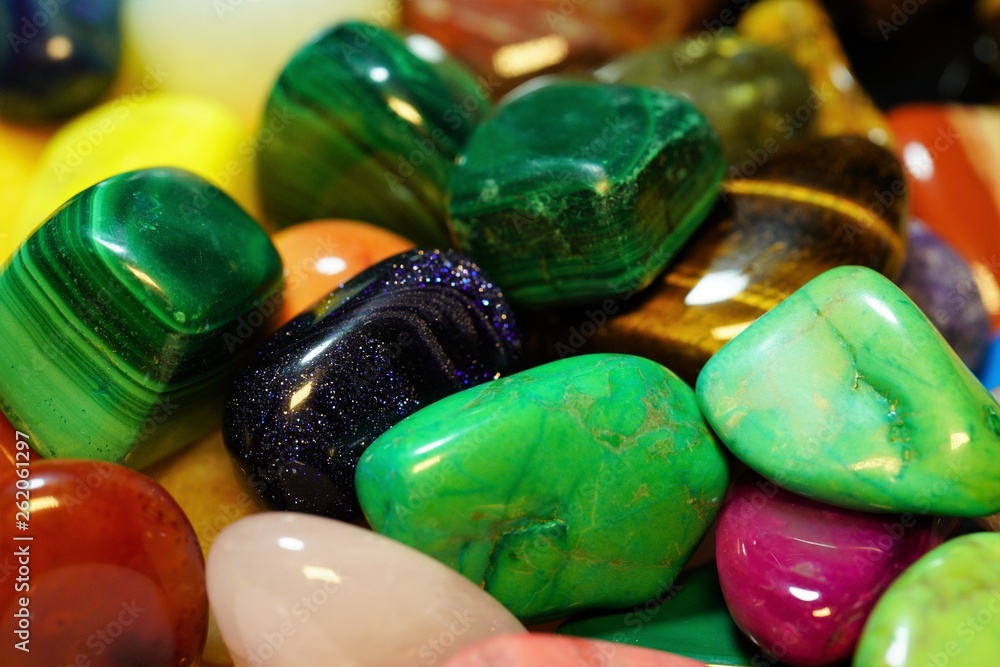 Set of Semi-precious gemstone. Beautiful gemstones minerals. image of many semiprecious stones closeup - Set of Semi-precious gemstone. Beautiful gemstones minerals. image of many semiprecious stones closeup -