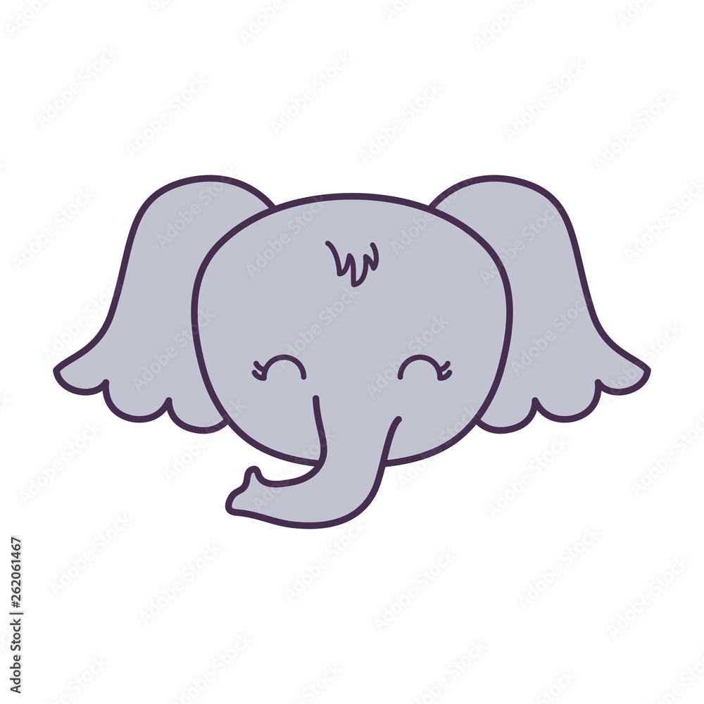 head of cute elephant animal isolated icon head of cute elephant animal isolated icon