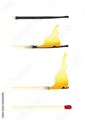 Matches wooden sticks. vector illustration