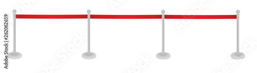 Red tape barrier fence. vector illustration