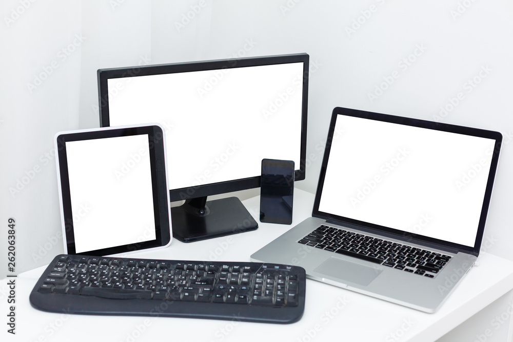 Computer monitor, laptop, tablet and mobile phone Computer monitor, laptop, tablet and mobile phone