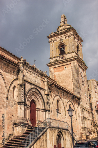 Vizzini, Sicily, Italy: HDR main historic church of Vizzini, side view, the beauty of its characteristic baroque architecture with sky in background photo