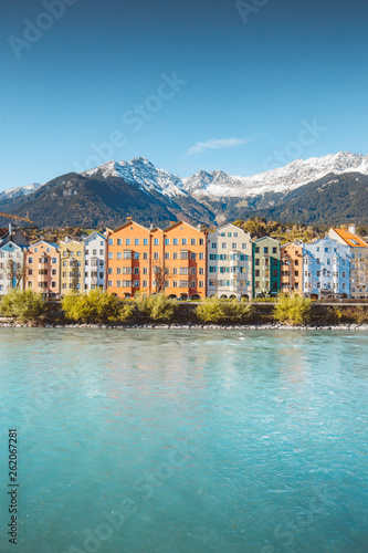 Obraz na płótnie City of Innsbruck with Inn river, Tyrol, Austria w salonie