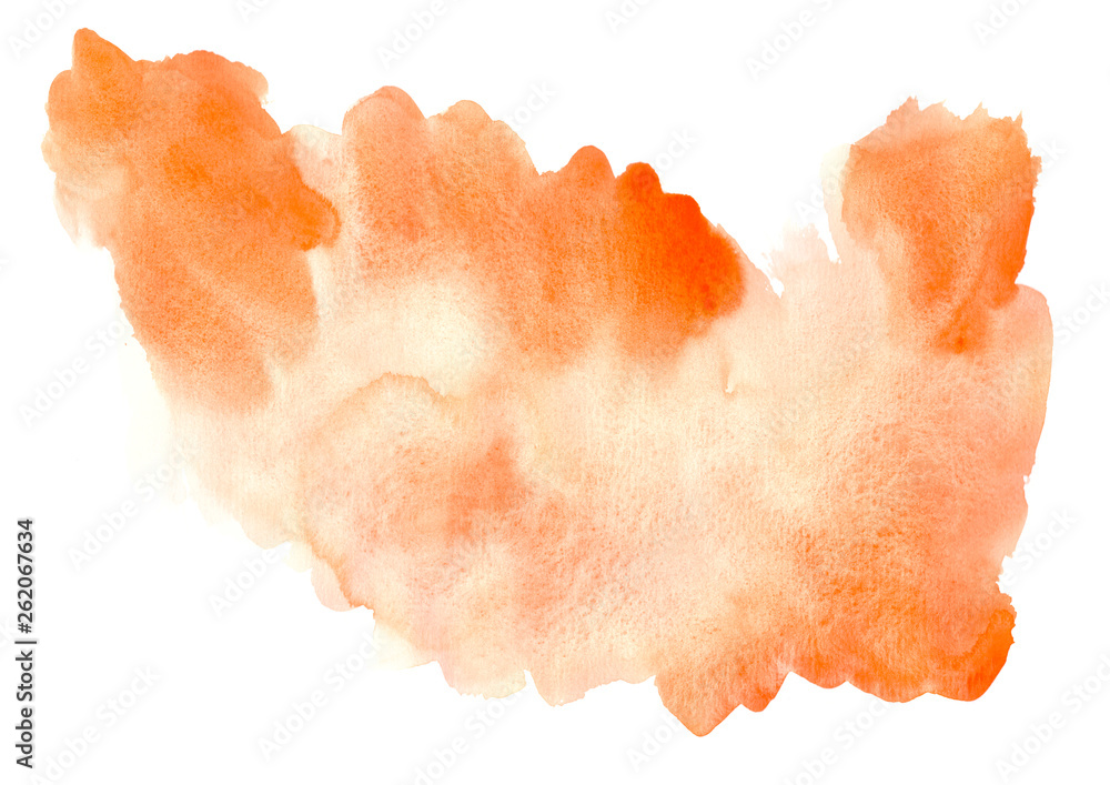 watercolor orange shade background.Colorful watercolor stains.A model for the design and texts