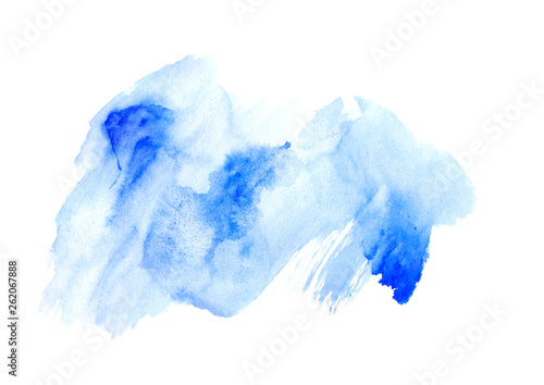 gradient blue watercolor blot on a white background