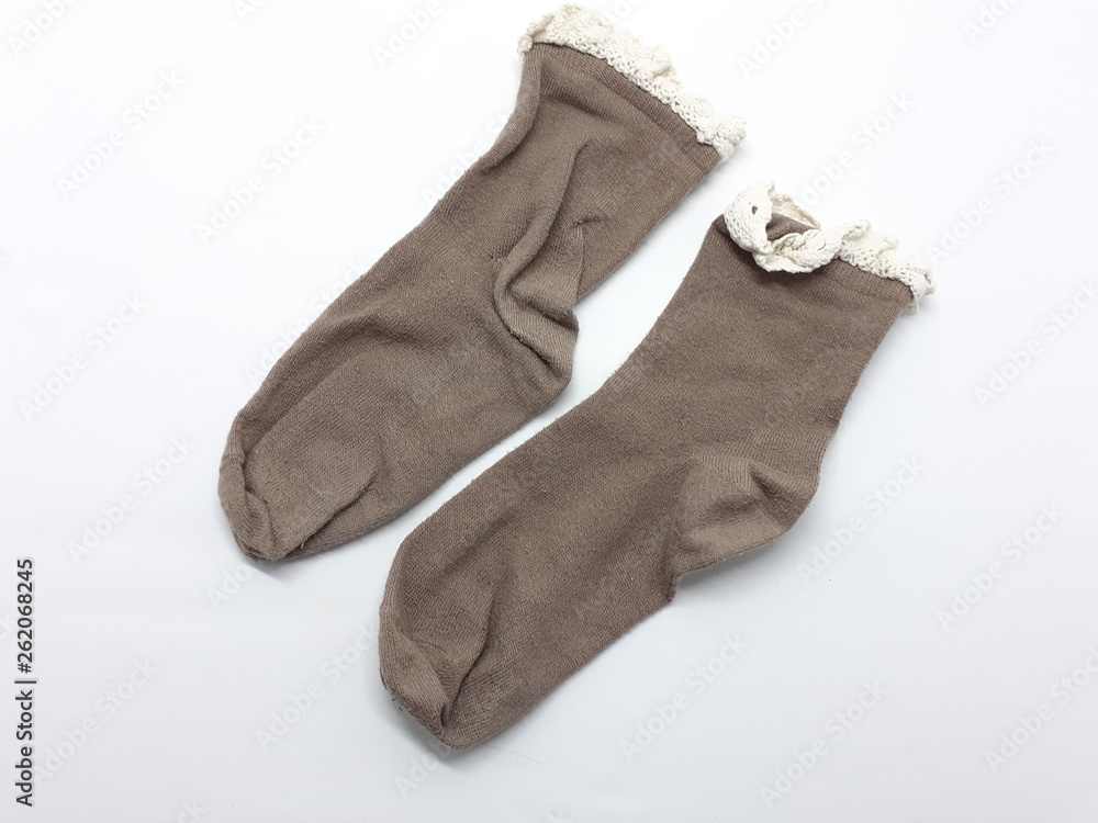 Colorful Beautiful Female Socks Pair in White Isolated background Colorful Beautiful Female Socks Pair in White Isolated background