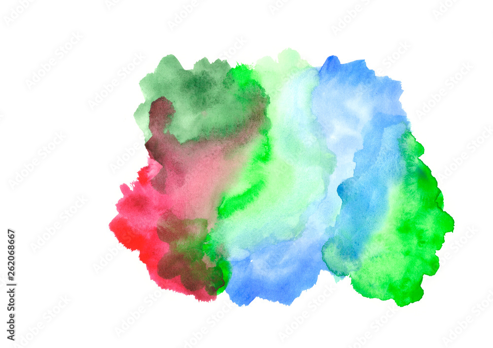 mixed watercolor tones on white background.Colorful design background