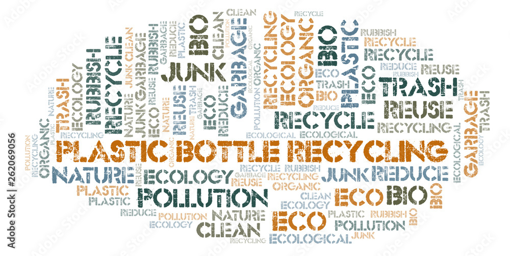 Obraz premium Plastic Bottle Recycling word cloud.