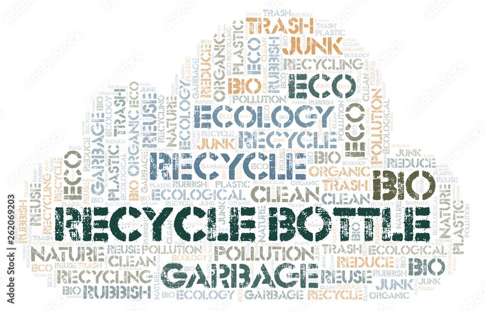 Fototapeta premium Recycle Bottle word cloud.