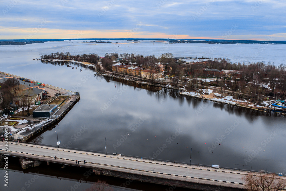 View of the Vyborg from the St. Olaf tower of Vyborg Castle, Leningrad region, Russia