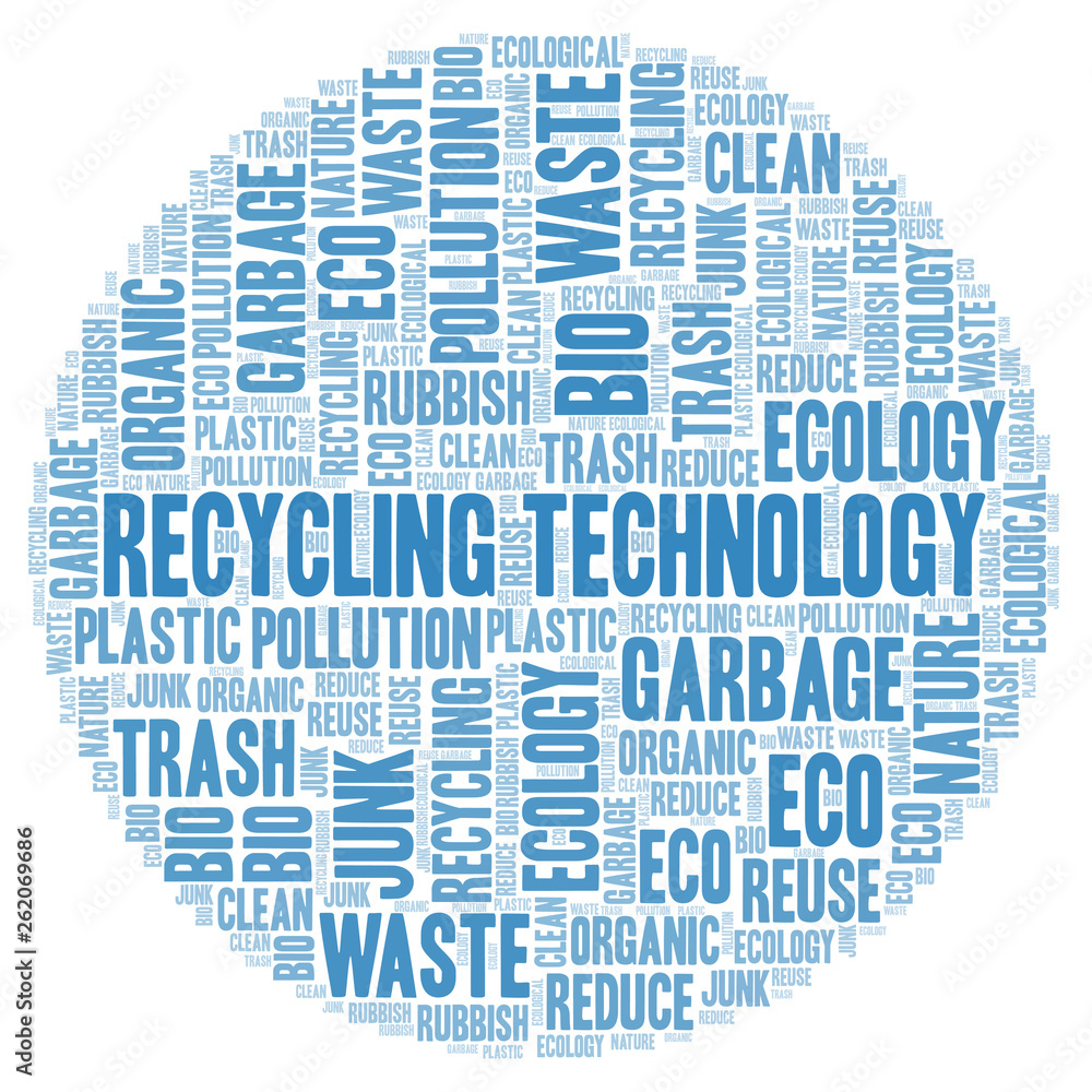 Fototapeta premium Recycling Technology word cloud.