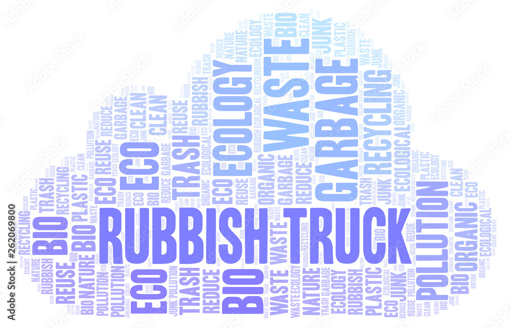 Obraz premium Rubbish Truck word cloud.