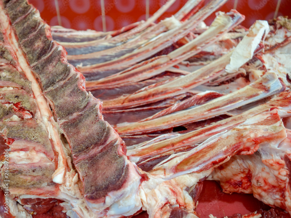 Raw and fresh cow ribs