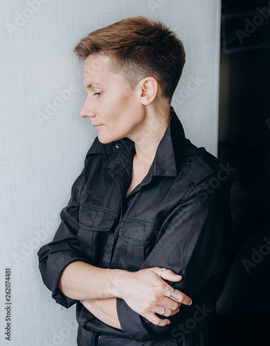 girl worker business style portrait poses emotions