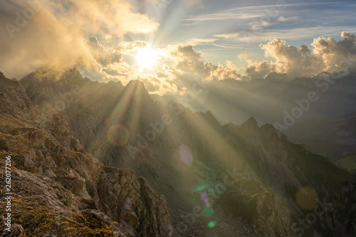 Italy, Veneto, Dolomites, Alta Via Bepi Zac, Sunset photo