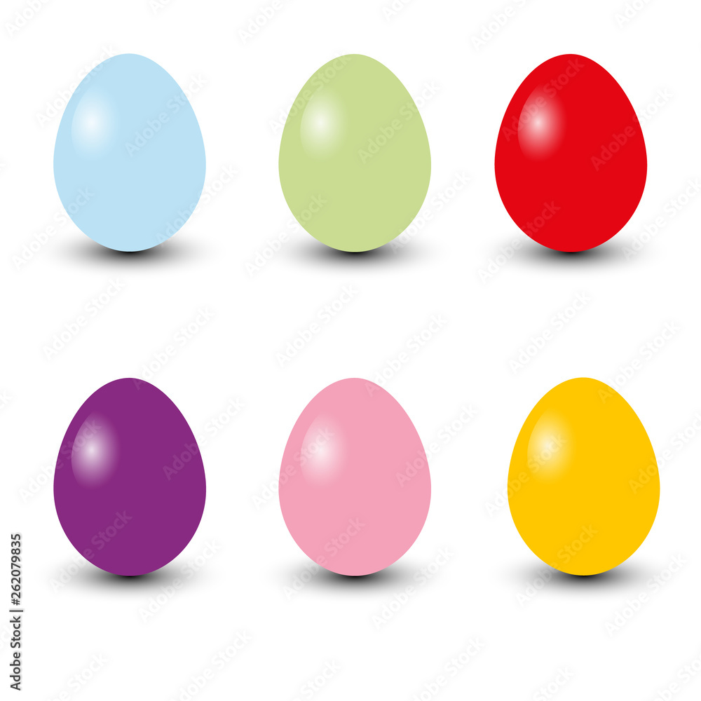 Set of realistic eggs on white background. Easter collection. Vector illustration. Set of realistic eggs on white background. Easter collection. Vector illustration.