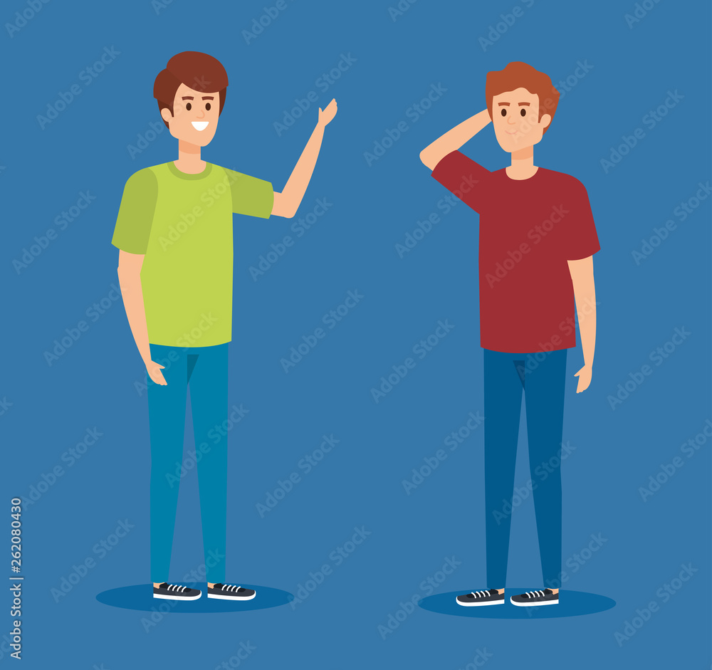 attractive boys with fashion hairstyle and casual clothes attractive boys with fashion hairstyle and casual clothes
