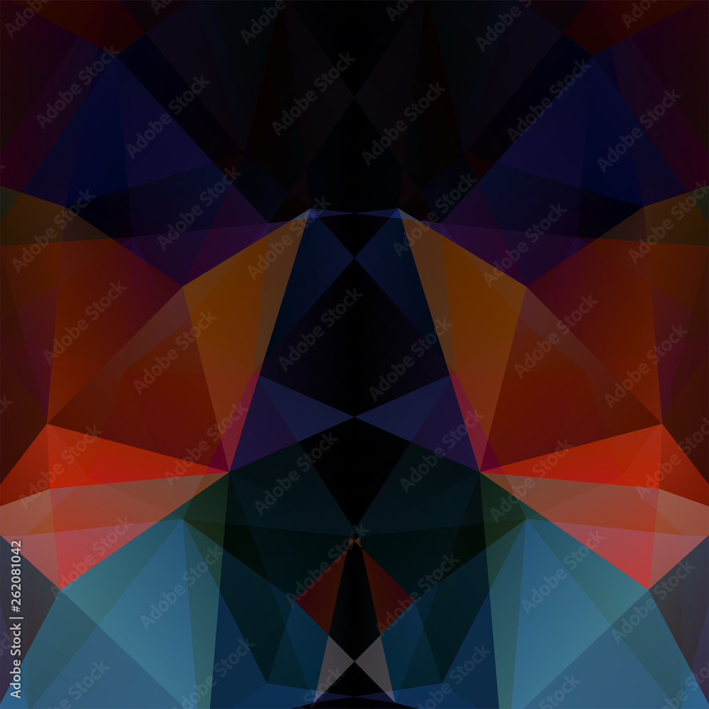 Fototapeta premium Geometric pattern, polygon triangles vector background in brown, blue tones. Illustration pattern