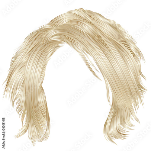 trendy woman disheveled hairs blond colors . beauty fashion . realistic 3d