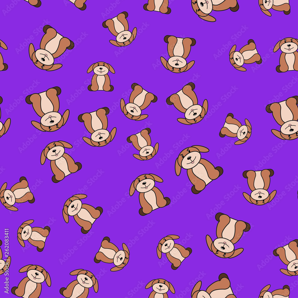 Seamless pattern of dogs in cartoon style. Seamless pattern of dogs in cartoon style.