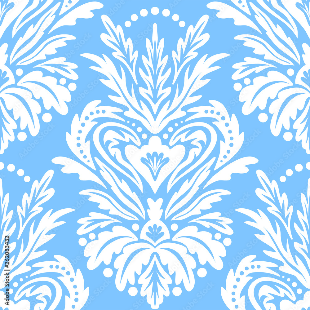 Fototapeta premium Vector vintage victorian pattern with damask motif