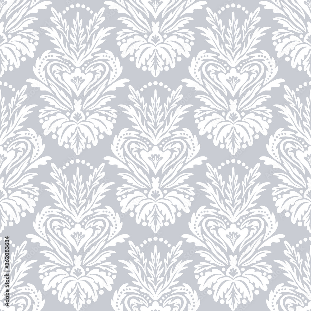 Vector vintage victorian pattern with damask motif