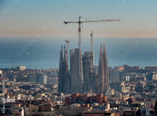 Sagrada Familia in Barcelona picture shot from Parc Guell