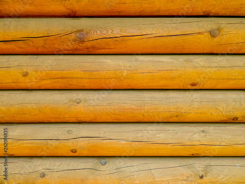 Wooden logs wall texture background, wooden boards