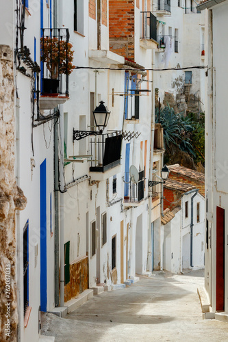 Colorful mediterranean streets of Chulilla, Spain. photo