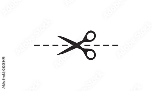 Scissors shape office equpiment symbol photo
