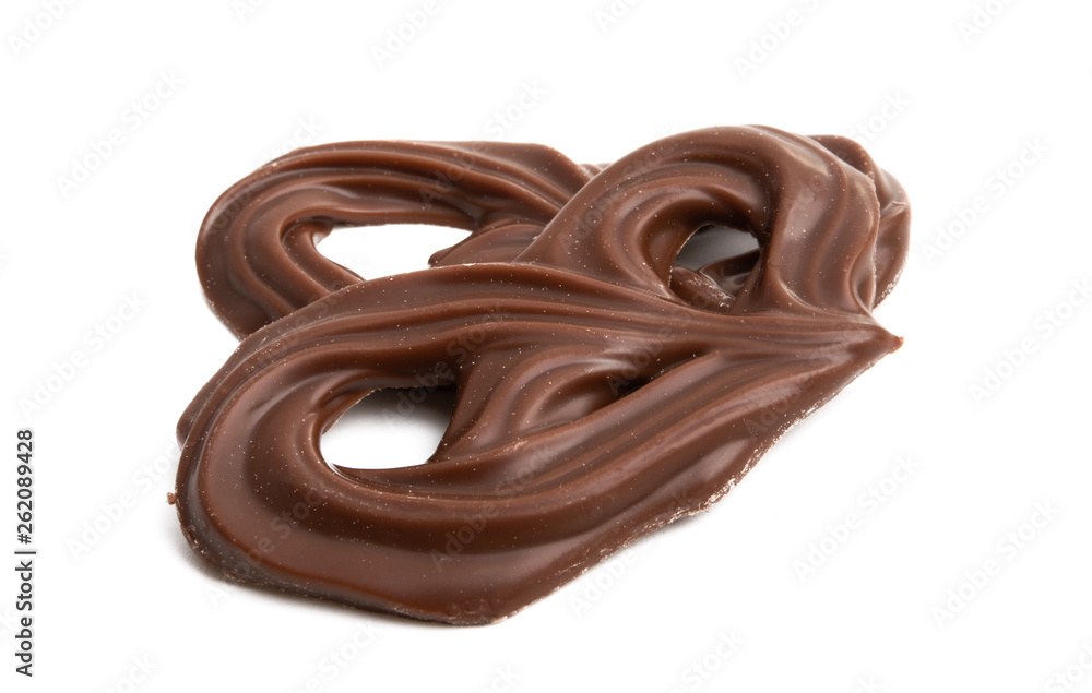 chocolate pretzels isolated chocolate pretzels isolated