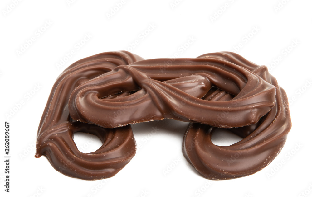 chocolate pretzels isolated chocolate pretzels isolated