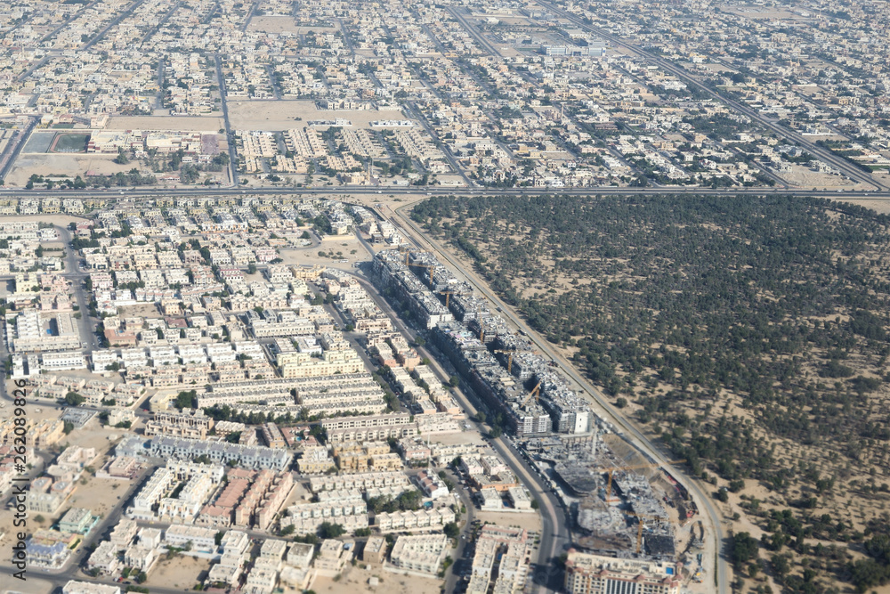 city in the desert, top view