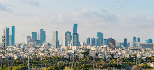 Extra large Panorama Of Tel Aviv Skyline,  Tel Aviv Cityscape Large Panorama At Day, Israel © Dmitry Pistrov