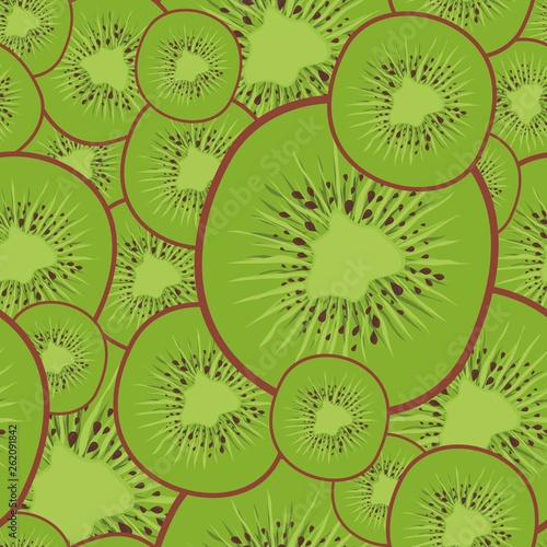 Vector seamless illustration of a kiwi