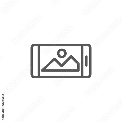 Mobile, landscape, mobile vector icon. Element of phone for mobile concept and web apps illustration. Thin line icon for website design and development. Vector icon