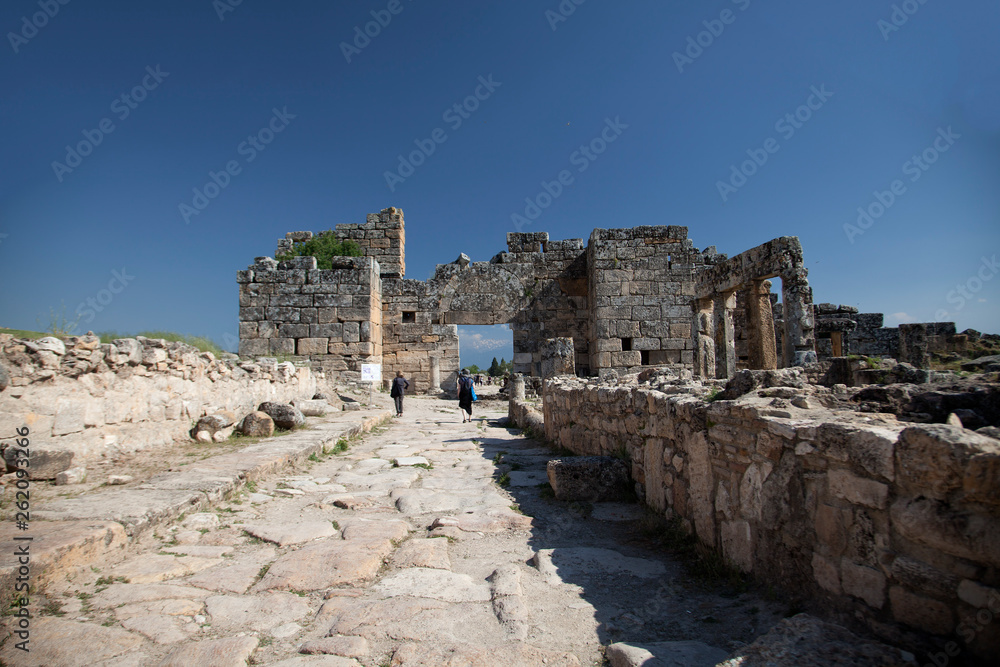 The ruins of the ancient city of Hierapolis in Turkey.