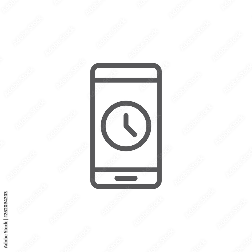 Mobile, time vector icon. Element of phone for mobile concept and web apps illustration. Thin line icon for website design and development. Vector icon Mobile, time vector icon. Element of phone for mobile concept and web apps illustration. Thin line icon for website design and development. Vector icon
