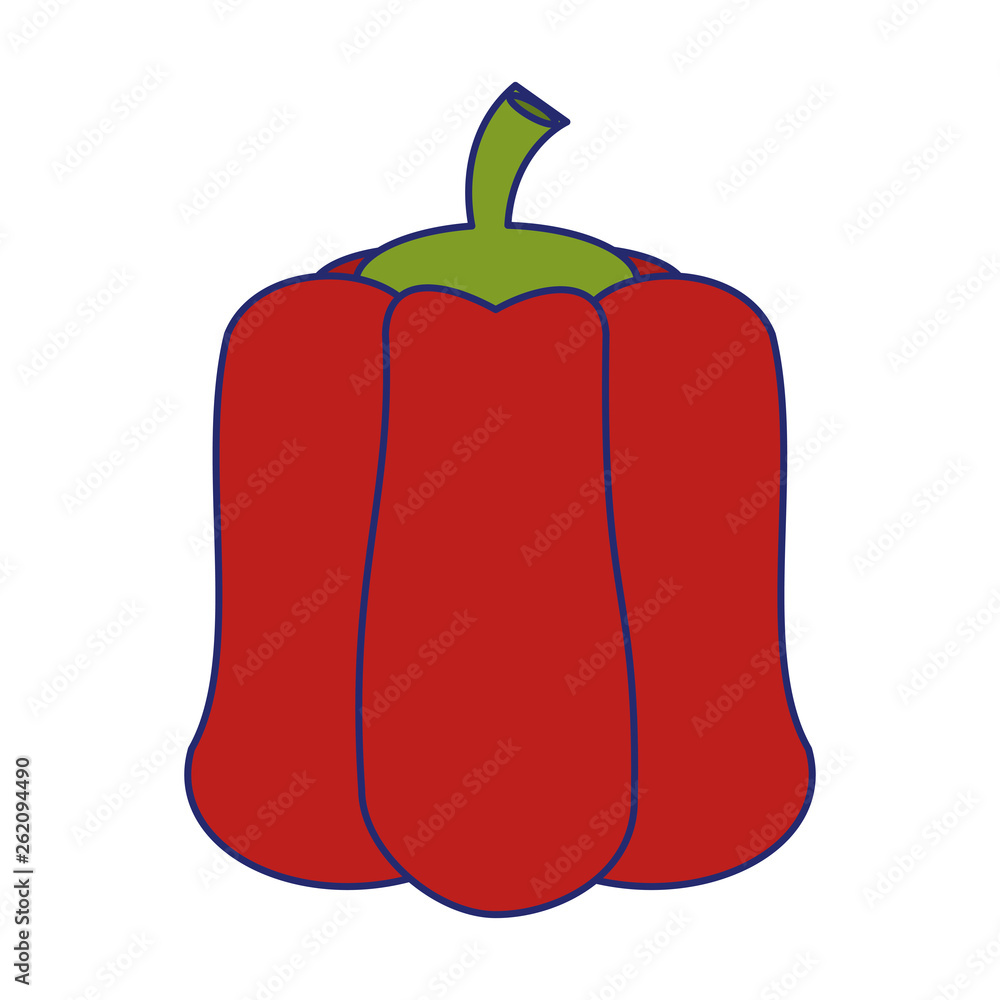 Red pepper fresh vegetable blue lines Red pepper fresh vegetable blue lines