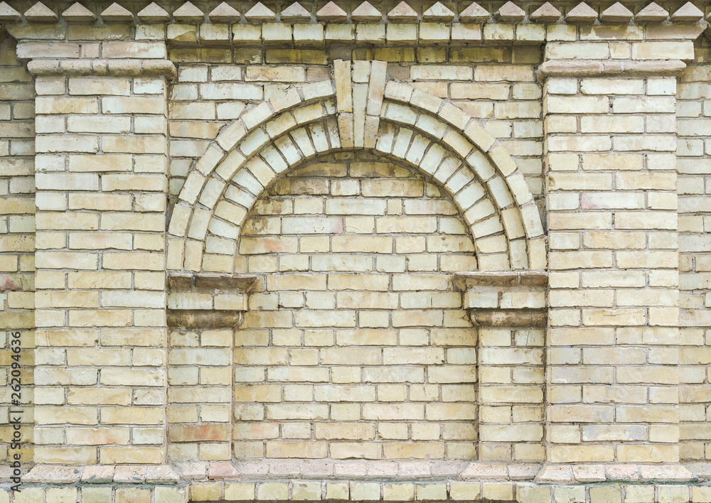 Antique white brick arch
