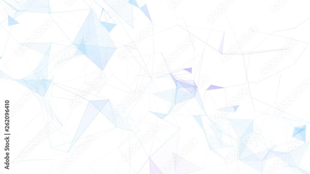    Beautiful pink red blue colored network lines and triangles motion on white background. 