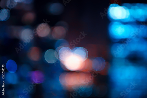 Canvas Print landscape skyscrapers night / business center in a night landscape, winter light
