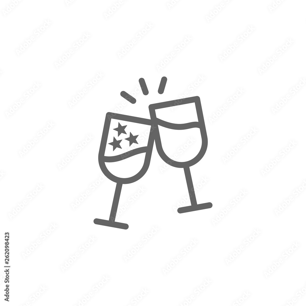 Cheers, drink, USA icon. Element of 4th of july icon. Thin line icon for website design and development, app development. Premium icon Cheers, drink, USA icon. Element of 4th of july icon. Thin line icon for website design and development, app development. Premium icon
