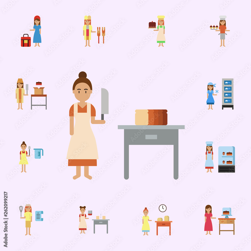 sliced bread, bakery color icon. Bakery icons universal set for web and mobile sliced bread, bakery color icon. Bakery icons universal set for web and mobile
