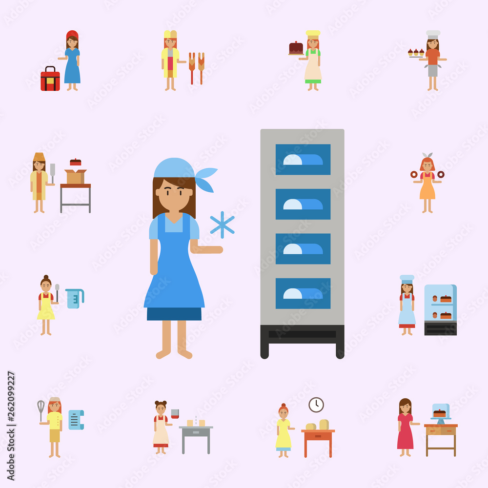 refrigerator, bakery color icon. Bakery icons universal set for web and mobile