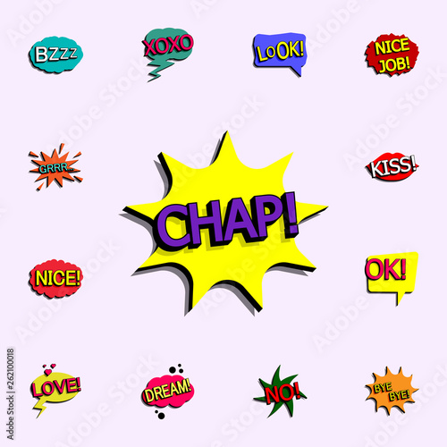 Comic speech bubble with expression text chap icon. comic icons universal set for web and mobile